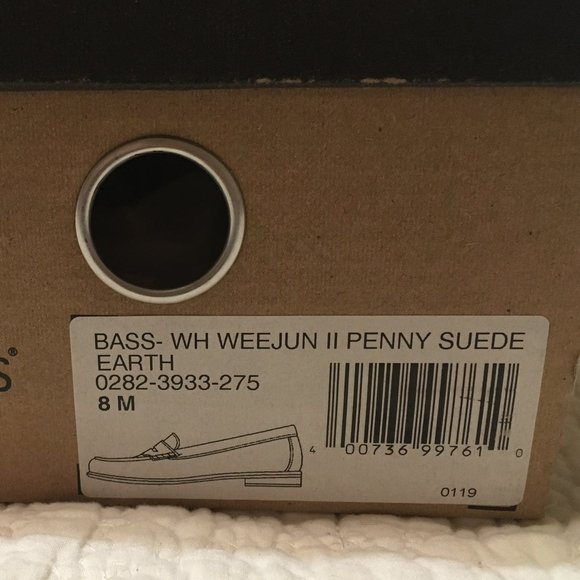 Bass Ladies Whitney Weejun II Penny Suede loafers in Earth color - Size 8M - New - Picture 10 of 10